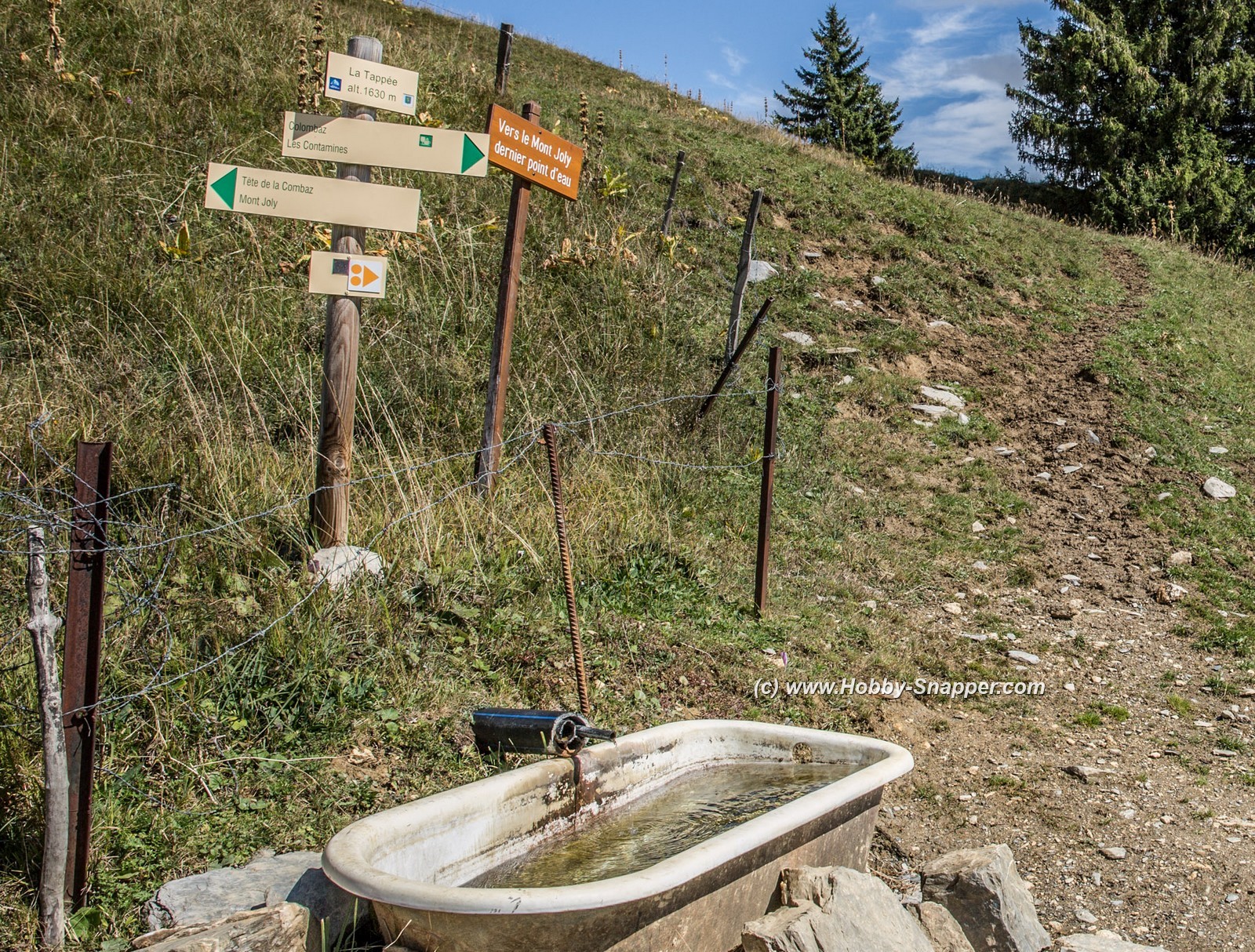 Water point on the way up Mont Joly Altitude 1630 meters 